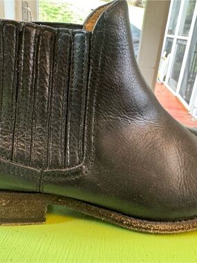Black Leather Frye Ankle Boot